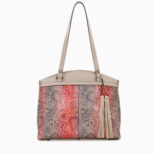 Patricia Nash Leather Poppy Tote Satchel Shoulder Bag "Greek Ombre" - New